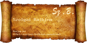 Szolgai Balbina névjegykártya